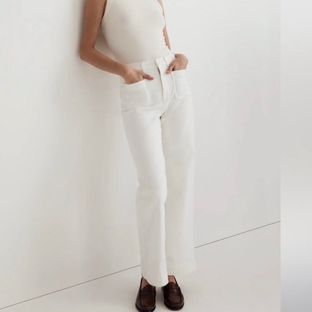 Madewell White High-Rise Wide-Leg Jeans